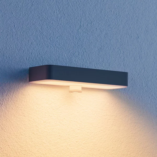 STEINEL applique a LED solare XSolar SOL-O S, antracite Sensore dimmerabile, Nero, Alluminio, Moderno, Lampada solare da esterni