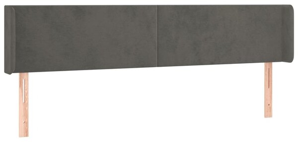 Testiera ad Orecchio Grigio Scuro 203x16x78/88 cm in Velluto