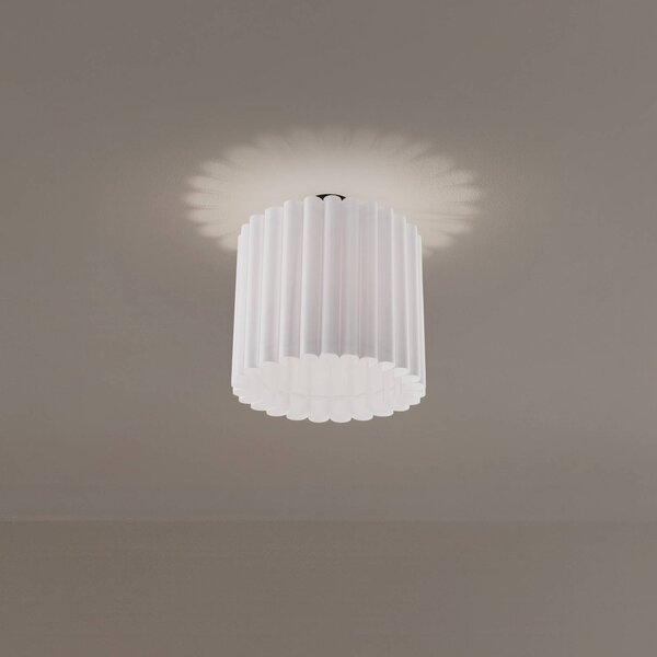 Plafoniera soffitto Aria Duolla, dimmerabile, Bianco / Opale, Soggiorno / Sala da pranzo, Tessuto / Stoffa / Seta, Plafoniera