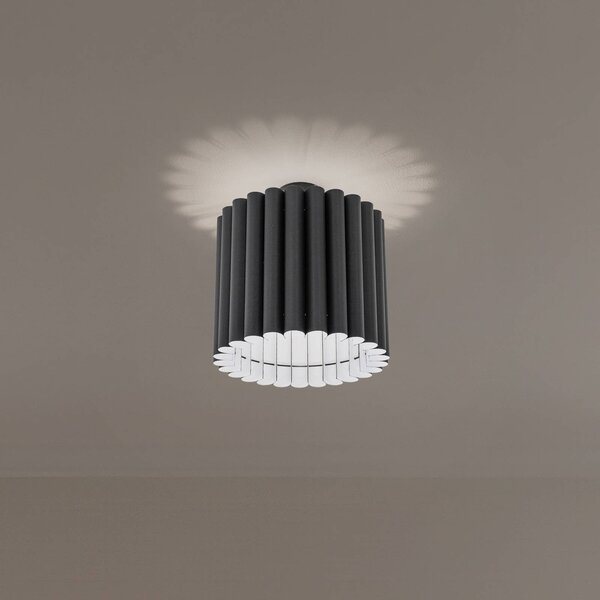Plafoniera soffitto Aria Duolla, dimmerabile, Nero, Soggiorno / Sala da pranzo, Tessuto / Stoffa / Seta, Plafoniera