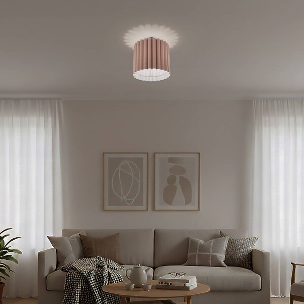 Plafoniera soffitto Aria Duolla, dimmerabile, Marrone / Ruggine, Soggiorno / Sala da pranzo, Tessuto / Stoffa / Seta, Plafoniera