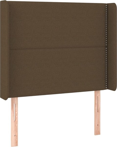 Testiera ad Orecchio Marrone Scuro 93x16x118/128 cm in Tessuto