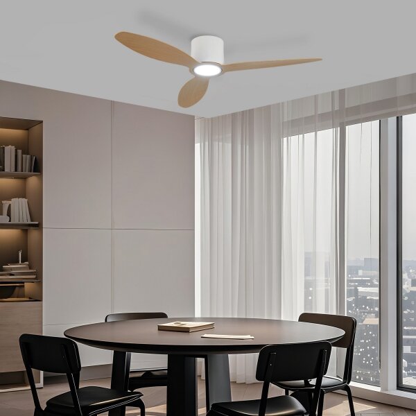 ZEVENTI - Ventilatore da soffitto LED VENTORA LED/24W/230V Wi-Fi Tuya bianco/rovere + telecomando