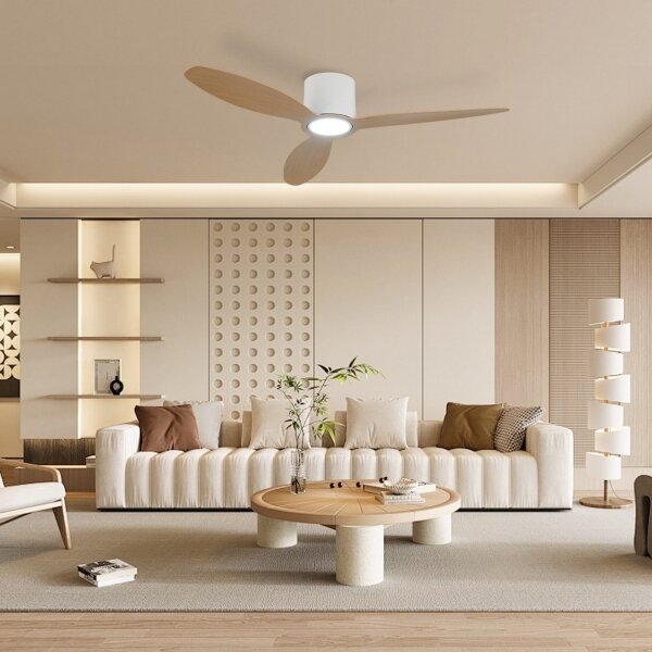 ZEVENTI - Ventilatore da soffitto LED VENTORA LED/24W/230V Wi-Fi Tuya bianco/rovere + telecomando
