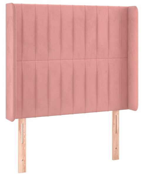 Testiera ad Orecchio Nera 93x16x118/128 cm in Velluto