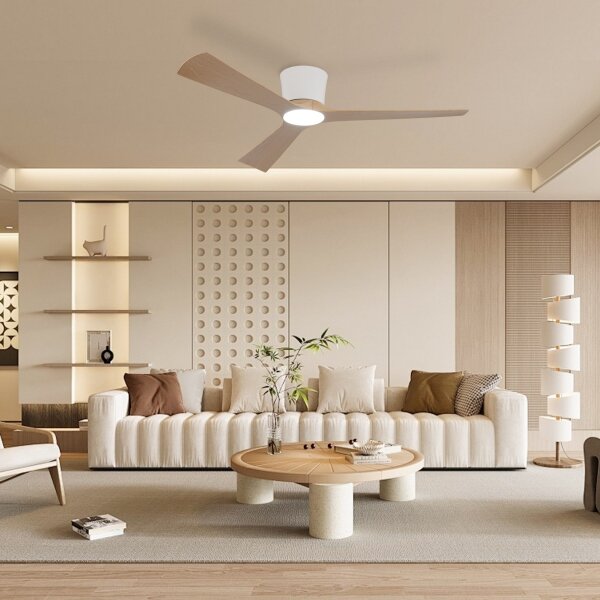 ZEVENTI - Ventilatore da soffitto LED AUREX LED/24W/230V Wi-Fi Tuya bianco/rovere + telecomando