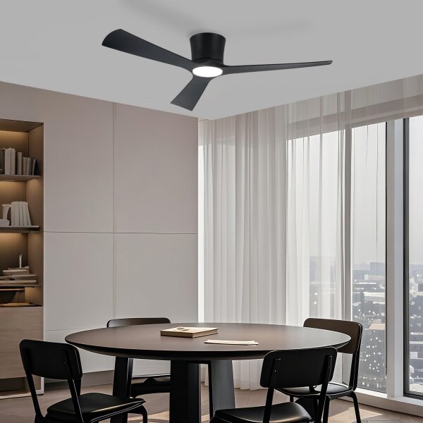 ZEVENTI - Ventilatore da soffitto LED AUREX LED/24W/230V Wi-Fi Tuya nero + telecomando