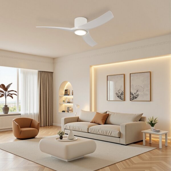 ZEVENTI - Ventilatore da soffitto a LED ORBITO LED/24W/230V Wi-Fi Tuya bianco + telecomando