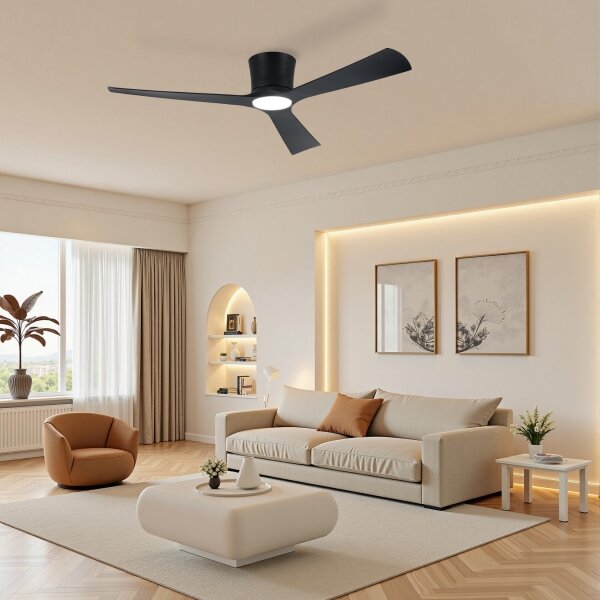 ZEVENTI - Ventilatore da soffitto LED AUREX LED/24W/230V Wi-Fi Tuya nero + telecomando