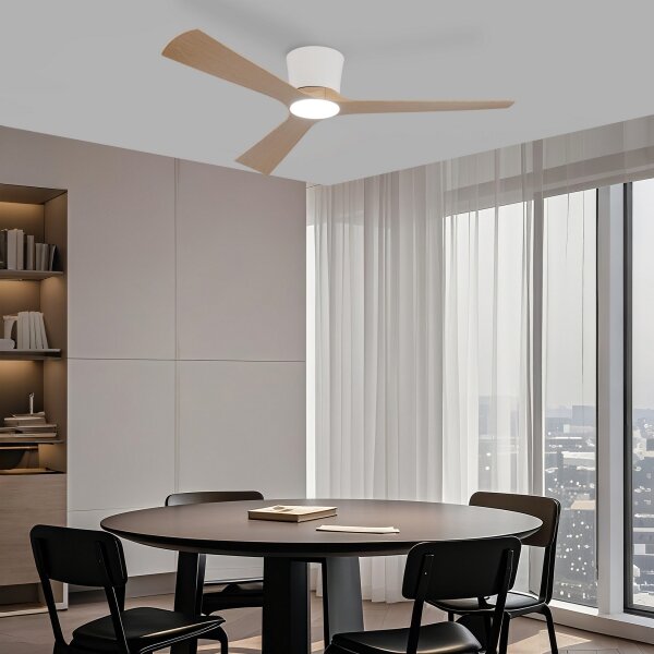 ZEVENTI - Ventilatore da soffitto LED AUREX LED/24W/230V Wi-Fi Tuya bianco/rovere + telecomando