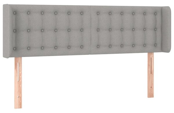 Testiera ad Orecchio Grigio Chiaro 147x16x78/88 cm in Tessuto