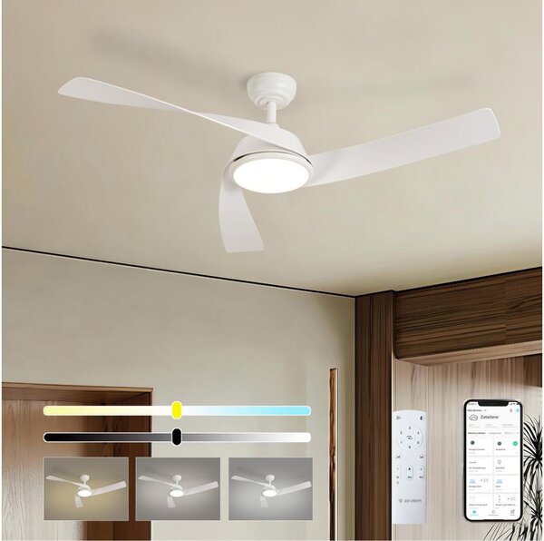ZEVENTI - Ventilatore da soffitto LED AERYS LED/24W/230V Wi-Fi Tuya bianco + telecomando