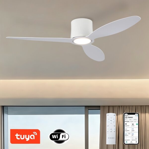 ZEVENTI - Ventilatore da soffitto LED VENTORA LED/24W/230V Wi-Fi Tuya bianco + telecomando