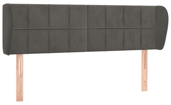 Testiera ad Orecchio Grigio Scuro 147x23x78/88 cm in Velluto