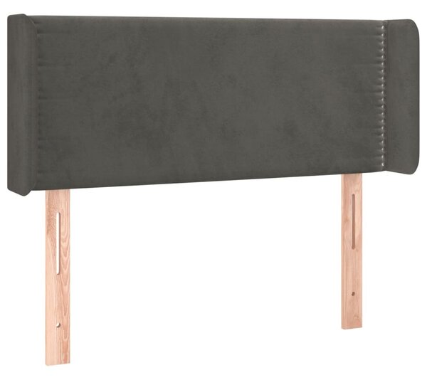 Testiera ad Orecchio Grigio Scuro 103x16x78/88 cm in Velluto