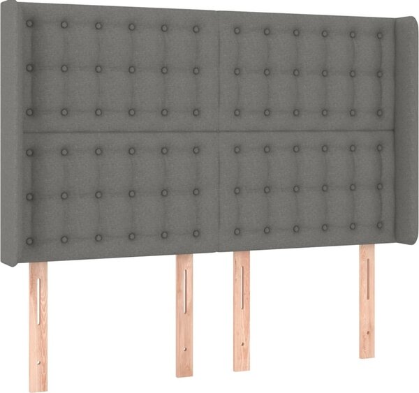 Testiera ad Orecchio GrigioScuro 147x16x118/128cm inTessuto