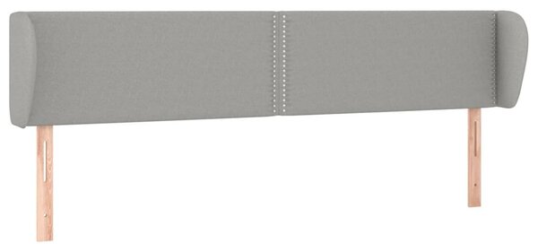 Testiera ad Orecchio Grigio Chiaro 203x23x78/88 cm in Tessuto
