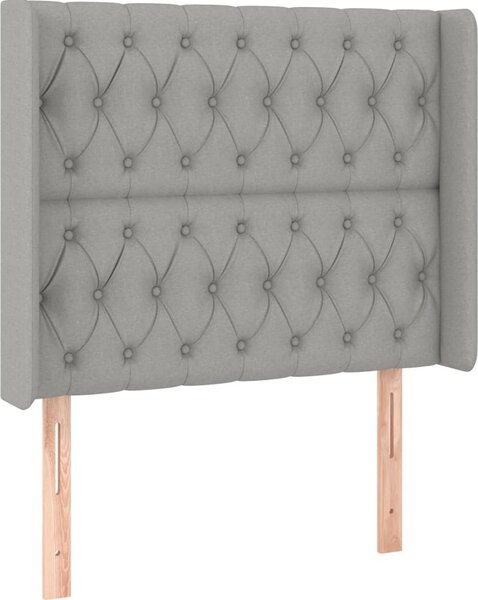 Testiera ad Orecchio Grigio Chiaro 103x16x118/128 cm in Tessuto
