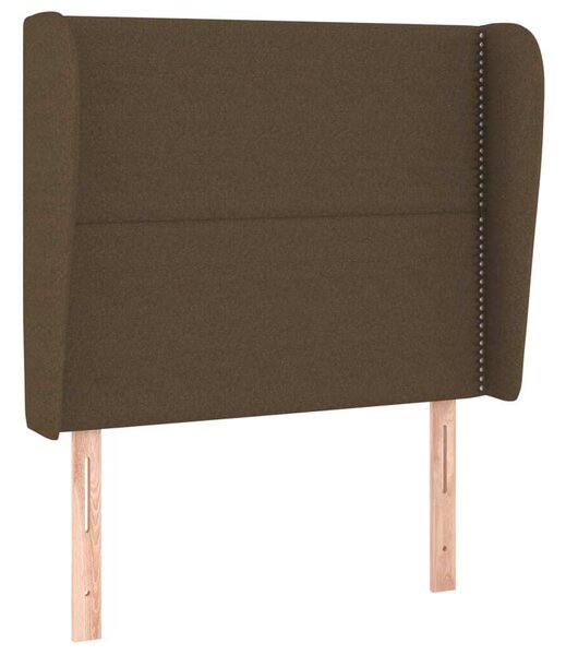 Testiera ad Orecchio Marrone Scuro 93x23x118/128 cm in Tessuto