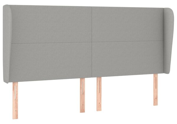 Testiera ad Orecchio Grigio Chiaro 163x23x118/128 cm in Tessuto