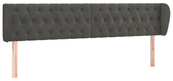 Testiera ad Orecchio Grigio Scuro 183x23x78/88 cm in Velluto