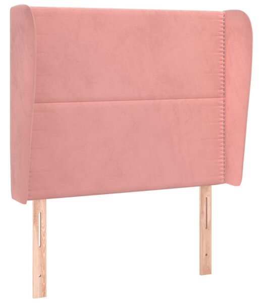 Testiera ad Orecchio Rosa 83x23x118/128 cm in Velluto