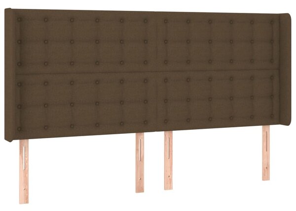 Testiera ad Orecchio Marrone Scuro 183x16x118/128 cm in Tessuto