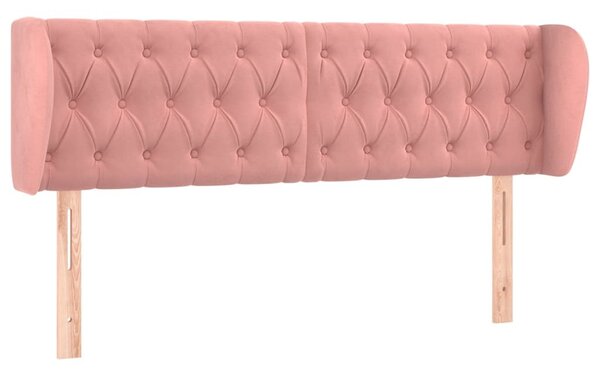 Testiera ad Orecchio Rosa 163x23x78/88 cm in Velluto