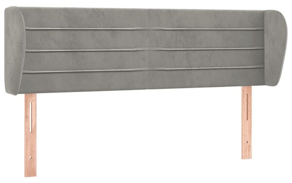 Testiera ad Orecchio Grigio Chiaro 147x23x78/88 cm in Velluto