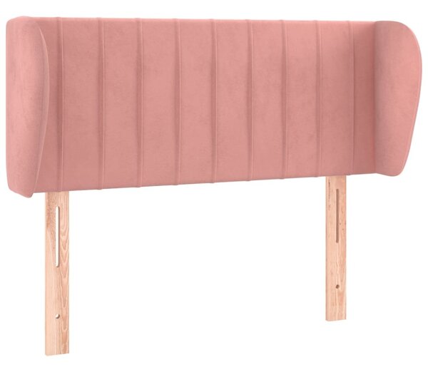Testiera ad Orecchio Rosa 83x23x78/88 cm in Velluto