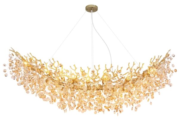 Globo 64138H4G - Lampadario a sospensione con cavi QUEENA 16xE14/40W/230V dorato