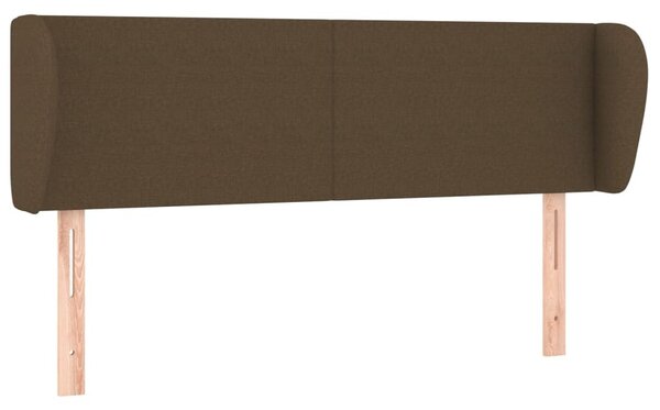Testiera ad Orecchio Marrone Scuro 147x23x78/88 cm in Tessuto