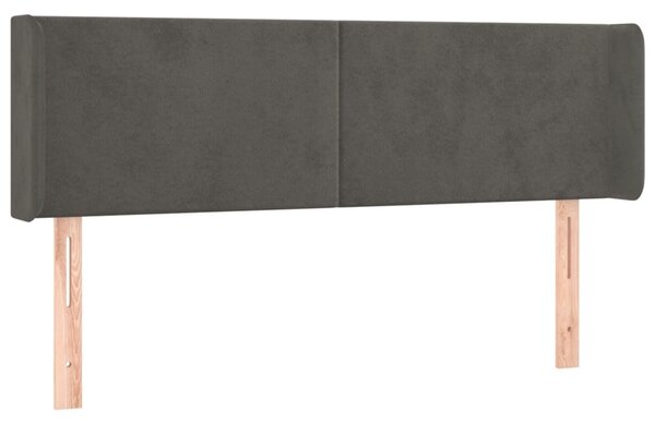 Testiera ad Orecchio Grigio Scuro 147x16x78/88 cm in Velluto