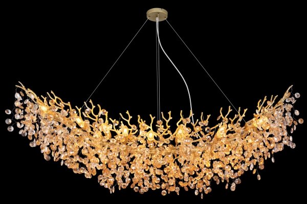 Globo 64138H4G - Lampadario a sospensione con cavi QUEENA 16xE14/40W/230V dorato