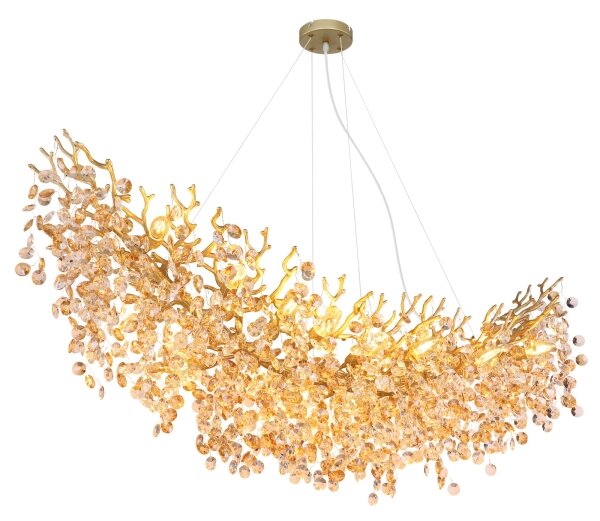 Globo 64138H4G - Lampadario a sospensione con cavi QUEENA 16xE14/40W/230V dorato