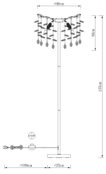 Globo 64138SS - Lampada da terra QUEENA 5xE14/40W/230V argento