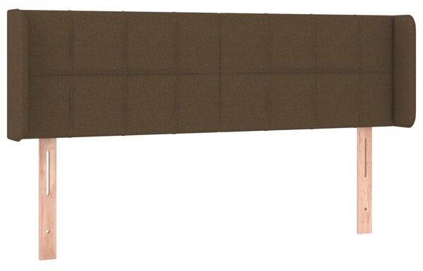 Testiera ad Orecchio Marrone Scuro 147x16x78/88 cm in Tessuto