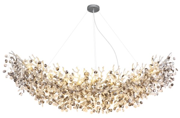 Globo 64138H4S - Lampadario sospeso con cavo QUEENA 16xE14/40W/230V argento