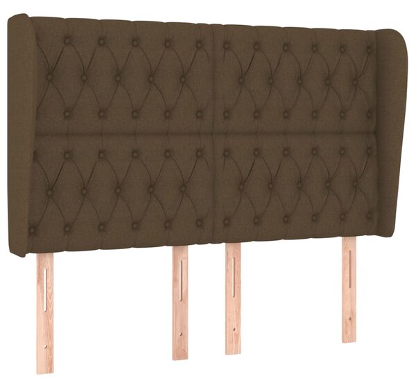 Testiera ad Orecchio Marrone Scuro 163x23x118/128 cm in Tessuto
