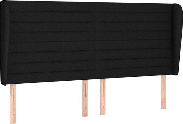 Testiera ad Orecchio Nera 203x23x118/128 cm in Tessuto