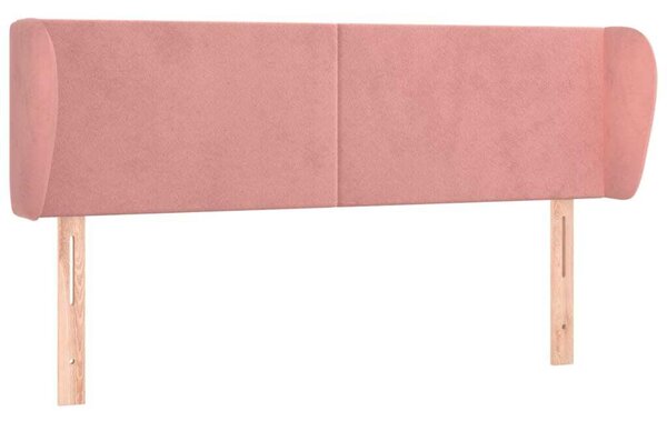 Testiera ad Orecchio Rosa 147x23x78/88 cm in Velluto