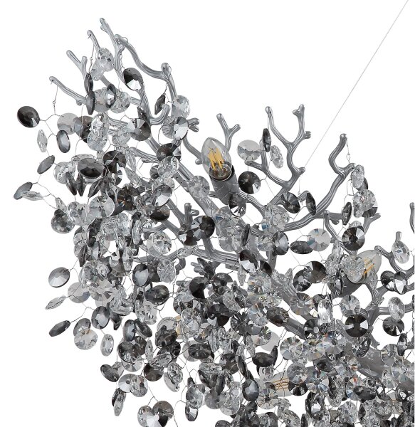 Globo 64138H4S - Lampadario sospeso con cavo QUEENA 16xE14/40W/230V argento