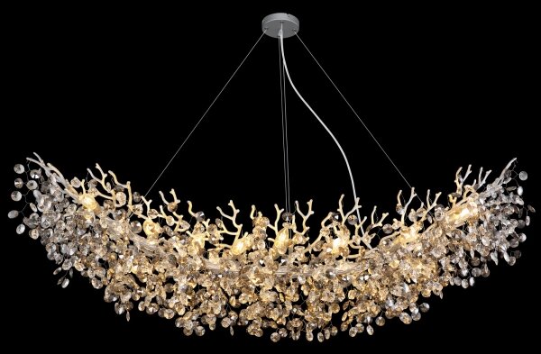 Globo 64138H4S - Lampadario sospeso con cavo QUEENA 16xE14/40W/230V argento
