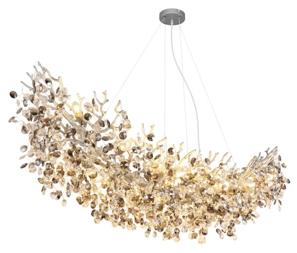 Globo 64138H4S - Lampadario sospeso con cavo QUEENA 16xE14/40W/230V argento