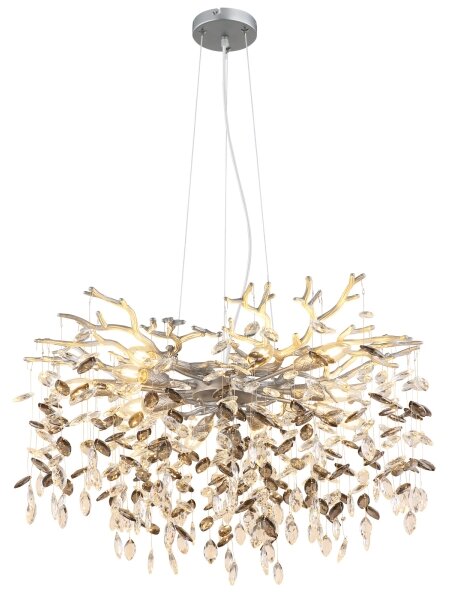 Globo 64138H2S - Lampadario a cavo QUEENA 10xE14/40W/230V argento