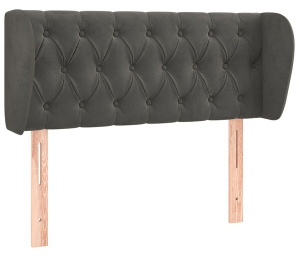 Testiera ad Orecchio Grigio Scuro 103x23x78/88 cm in Velluto