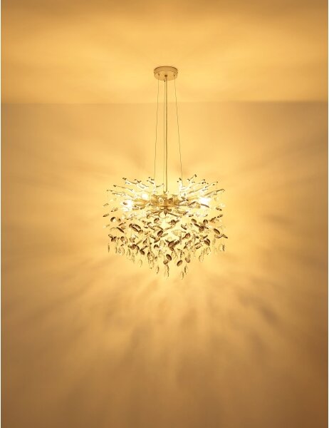 Globo 64138H2S - Lampadario a cavo QUEENA 10xE14/40W/230V argento
