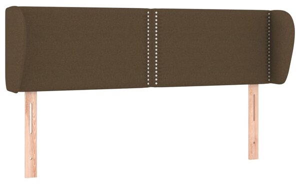 Testiera ad Orecchio Marrone Scuro 147x23x78/88 cm in Tessuto