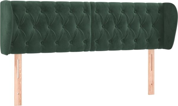 Testiera ad Orecchio Verde Scuro 163x23x78/88 cm in Velluto
