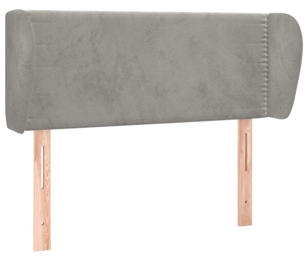 Testiera ad Orecchio Grigio Chiaro 83x23x78/88 cm in Velluto